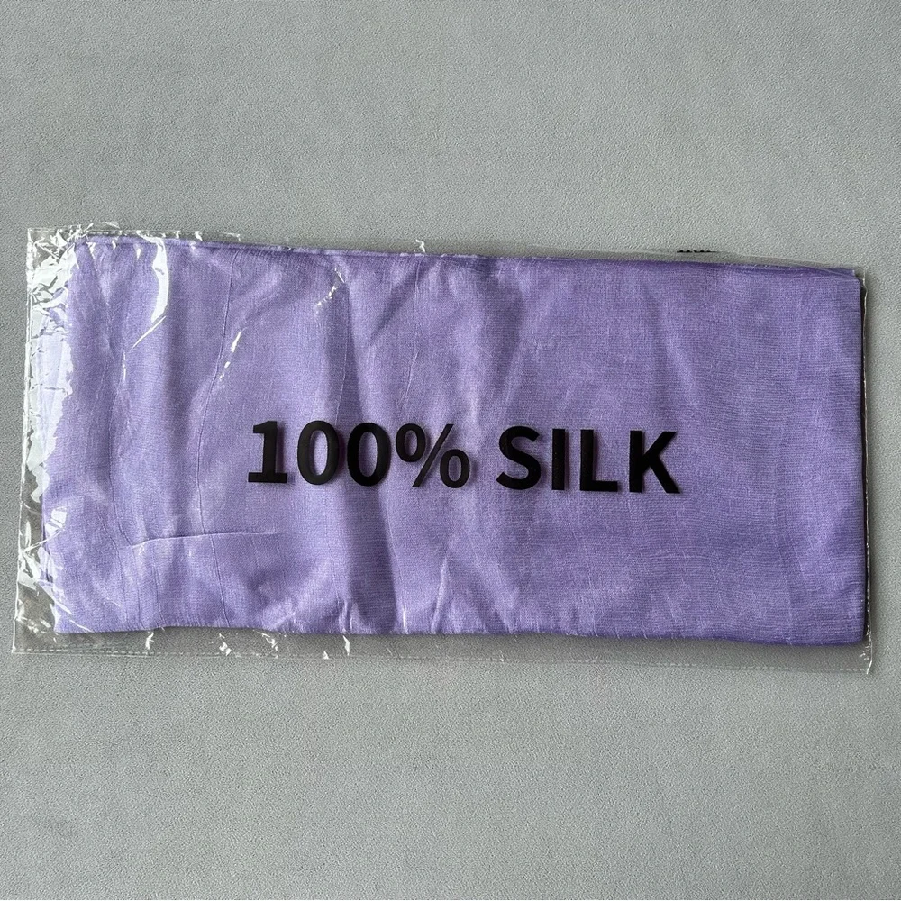 100% Silk Scarf ~ Light Purple  ~ Beautiful Shimmer! ~ Brand New! - Picture 3 of 7